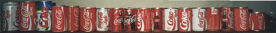 thirtenth row of coke bottles